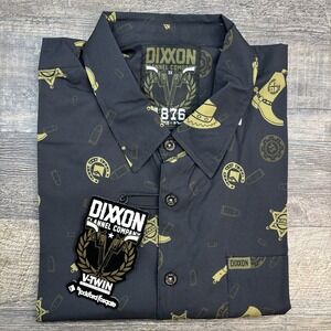 Dixxon Men's 3X The 1876 V-Twin Visionary Party Shirt Button-Up Short Sleeve NEW